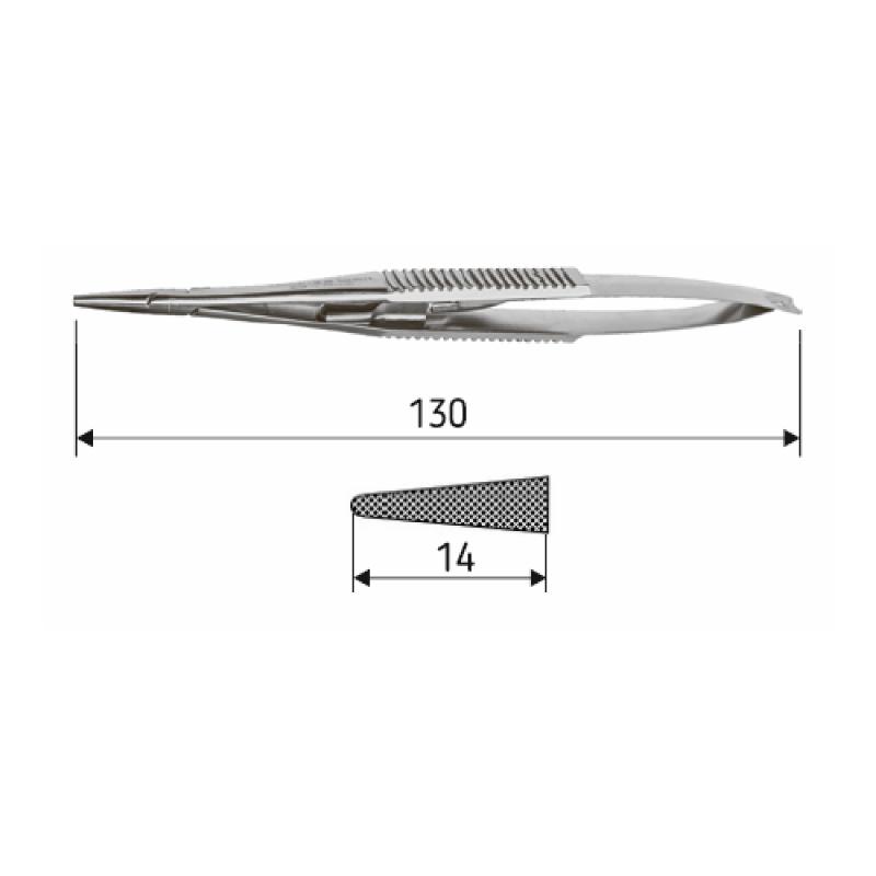 Голкотримач Castroviejo, 13 см, прямий, J-24-255, Surgicon